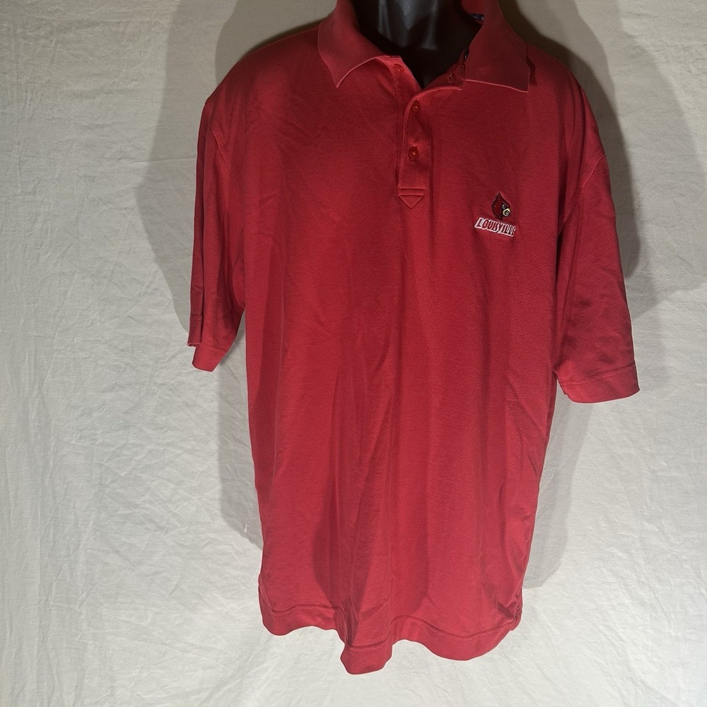 Cutter & Buck Louisville Cardinals Polo Shirt Mens XL Red DryTec Golf NCAA
